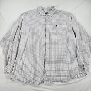 Ralph Lauren Blake 100% Cotton Long Sleeve Button Up Plaid Shirt Men's Size XXL